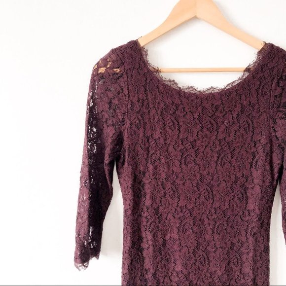 Aritzia Babaton Maroon Rafael Lace Dress Sz 6 - Picture 6 of 11